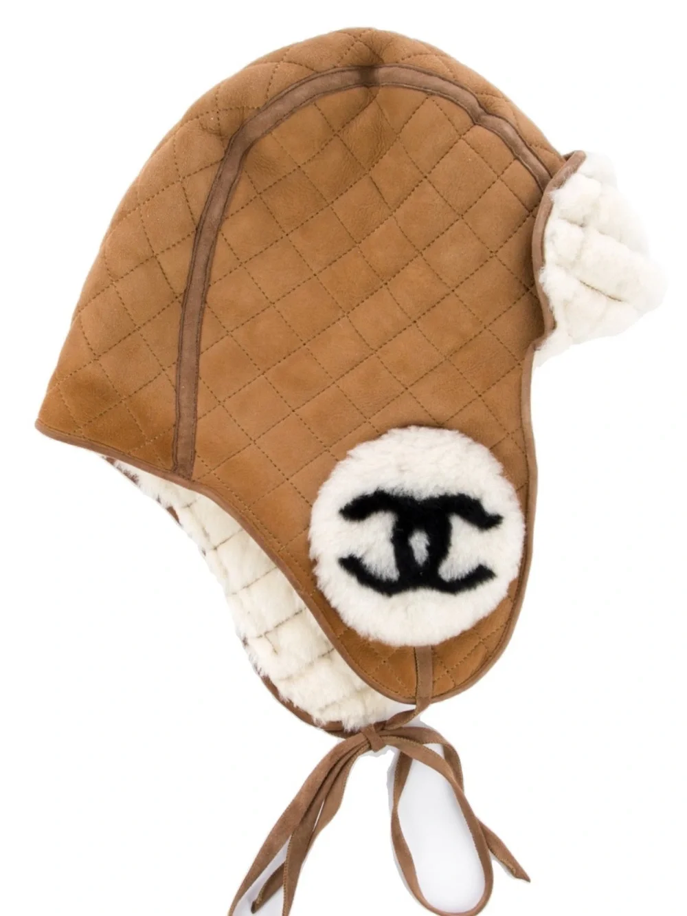 🟫 Double C Designer Neige Brown Faux Fur Trapper Winter Ski Hat Cap
